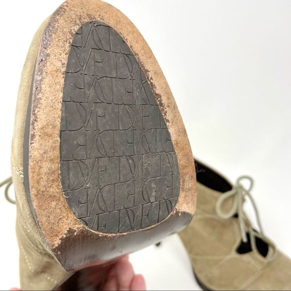 Dvf diane von furstenberg guardian taupe suede heeled lace up shoes size 8 - Picture 8 of 11